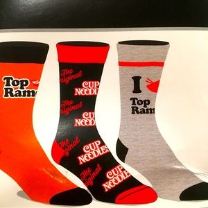 Top Ramen Mens Crew socks set of 3 pair